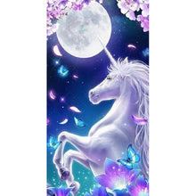 Load image into Gallery viewer, Unicorn Moon 45x85cm(canvas) full round drill diamond painting
