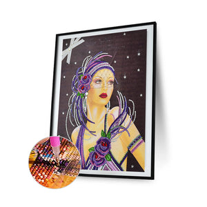 Noble Lady 30x40cm(canvas) beautiful special shaped drill diamond painting