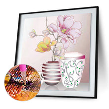 Load image into Gallery viewer, Flower Vase 35x35cm(canvas) beautiful special shaped drill diamond painting
