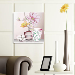 Flower Vase 35x35cm(canvas) beautiful special shaped drill diamond painting
