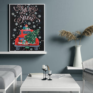 Christmas Tree Car 40x30cm(canvas) beautiful special shaped drill diamond painting