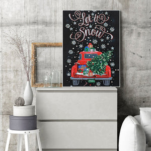 Christmas Tree Car 40x30cm(canvas) beautiful special shaped drill diamond painting
