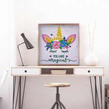 Load image into Gallery viewer, Unicorn 30x30cm(canvas) beautiful special shaped drill diamond painting
