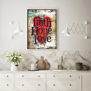 Faith Hope Love 30x40cm(canvas) full round drill diamond painting