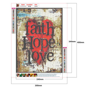 Faith Hope Love 30x40cm(canvas) full round drill diamond painting