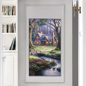 Forest Hut 45x85cm(canvas) full round drill diamond painting