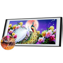 Load image into Gallery viewer, Peafowl Moon 100x50cm(canvas) full round drill diamond painting

