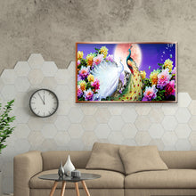 Load image into Gallery viewer, Peafowl Moon 100x50cm(canvas) full round drill diamond painting

