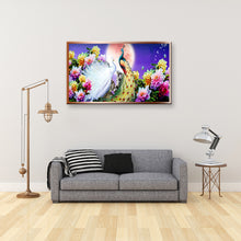 Load image into Gallery viewer, Peafowl Moon 100x50cm(canvas) full round drill diamond painting
