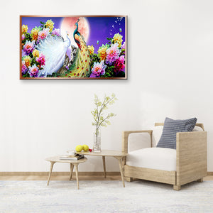 Peafowl Moon 100x50cm(canvas) full round drill diamond painting