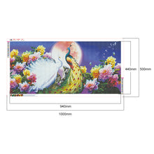 Load image into Gallery viewer, Peafowl Moon 100x50cm(canvas) full round drill diamond painting
