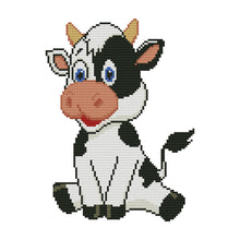 Load image into Gallery viewer, Cows Stamped Beaded Cross Stitch 25x35cm

