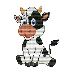 Cows Stamped Beaded Cross Stitch 25x35cm