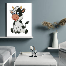 Load image into Gallery viewer, Cows Stamped Beaded Cross Stitch 25x35cm
