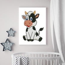 Load image into Gallery viewer, Cows Stamped Beaded Cross Stitch 25x35cm
