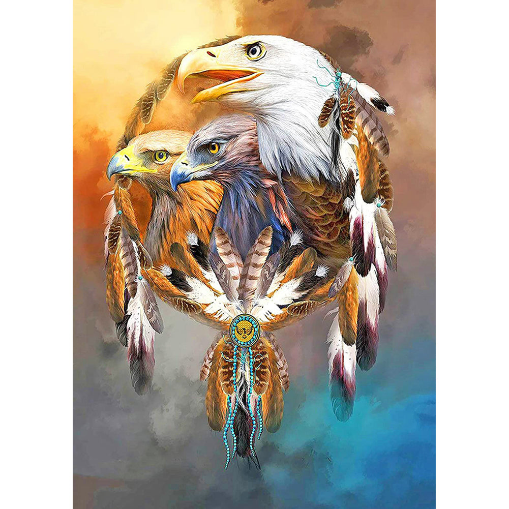 3 Eagles in Sky 30x40cm(canvas) full round drill diamond painting