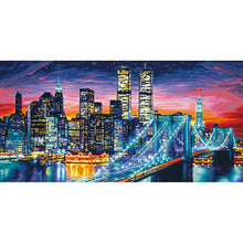 Load image into Gallery viewer, City Night View 100x50cm(canvas) full round drill diamond painting
