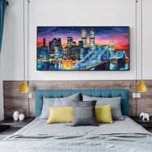 Load image into Gallery viewer, City Night View 100x50cm(canvas) full round drill diamond painting
