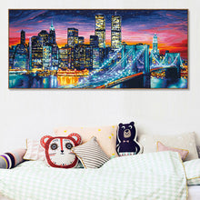 Load image into Gallery viewer, City Night View 100x50cm(canvas) full round drill diamond painting
