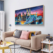 Load image into Gallery viewer, City Night View 100x50cm(canvas) full round drill diamond painting
