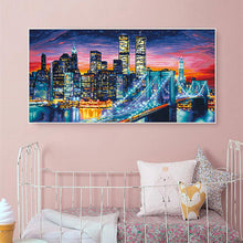 Load image into Gallery viewer, City Night View 100x50cm(canvas) full round drill diamond painting
