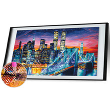 Load image into Gallery viewer, City Night View 100x50cm(canvas) full round drill diamond painting

