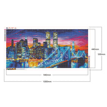 Load image into Gallery viewer, City Night View 100x50cm(canvas) full round drill diamond painting
