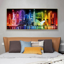 Load image into Gallery viewer, City Night View 100x50cm(canvas) full round drill diamond painting
