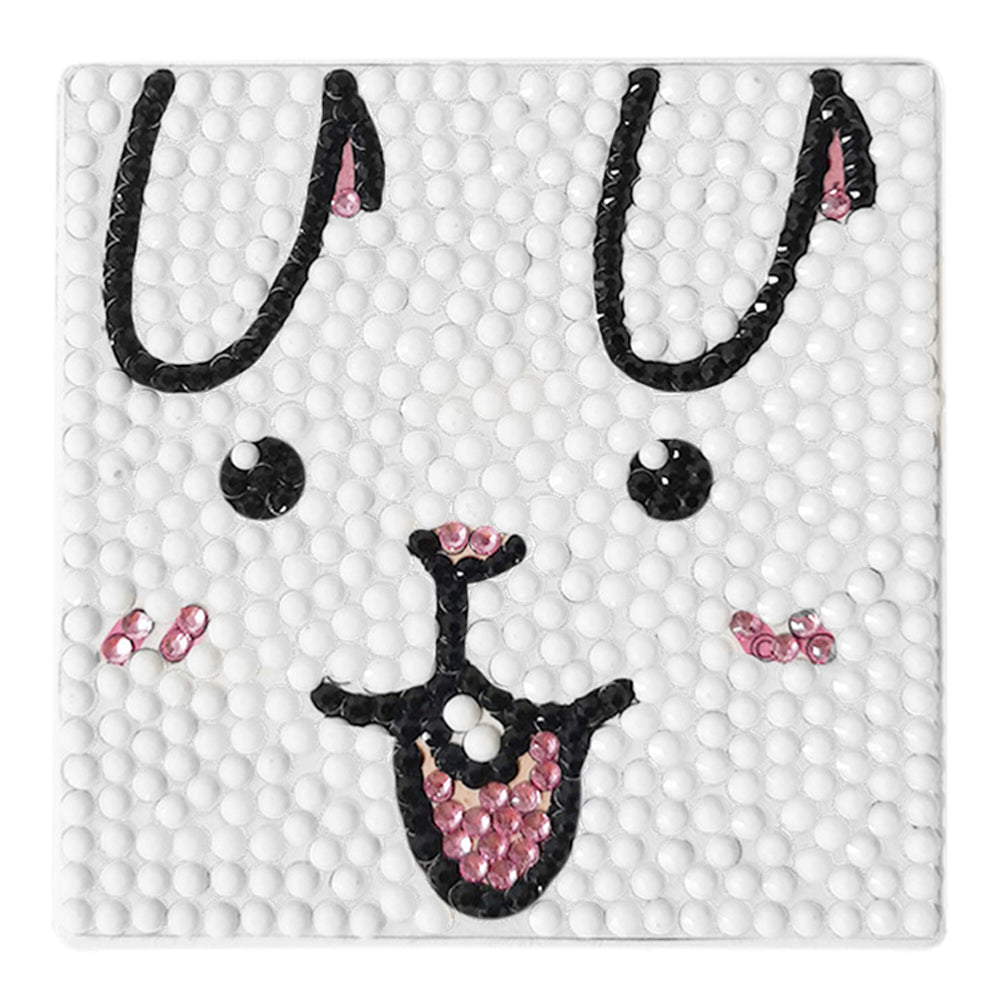 DIY Diamond Painting Kit Coaster Ceramics Insulation Cartoon Pad (Rabbit)