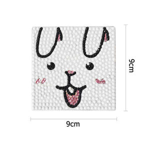 DIY Diamond Painting Kit Coaster Ceramics Insulation Cartoon Pad (Rabbit)