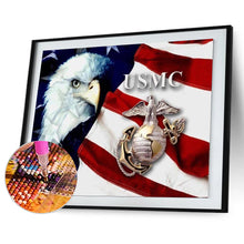 Load image into Gallery viewer, US Flag Eagle 40x30cm(canvas) full round drill diamond painting
