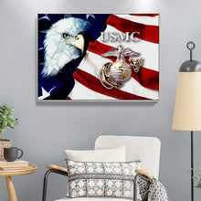 Load image into Gallery viewer, US Flag Eagle 40x30cm(canvas) full round drill diamond painting
