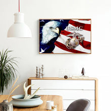 Load image into Gallery viewer, US Flag Eagle 40x30cm(canvas) full round drill diamond painting
