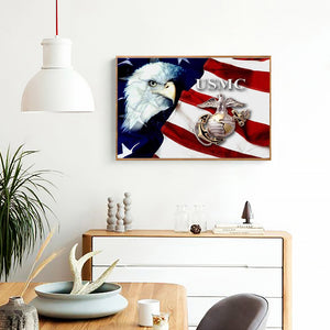 US Flag Eagle 40x30cm(canvas) full round drill diamond painting