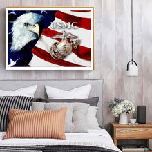 Load image into Gallery viewer, US Flag Eagle 40x30cm(canvas) full round drill diamond painting
