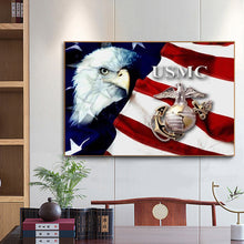 Load image into Gallery viewer, US Flag Eagle 40x30cm(canvas) full round drill diamond painting
