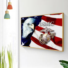 Load image into Gallery viewer, US Flag Eagle 40x30cm(canvas) full round drill diamond painting
