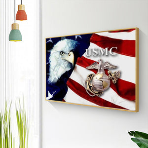 US Flag Eagle 40x30cm(canvas) full round drill diamond painting