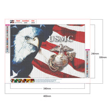 Load image into Gallery viewer, US Flag Eagle 40x30cm(canvas) full round drill diamond painting
