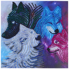 Load image into Gallery viewer, Wolf Pack 25x25cm(canvas) partial special shaped drill diamond painting
