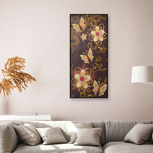 Golden Butterfly 30x60cm(canvas) partial special shaped drill diamond painting