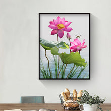 Load image into Gallery viewer, Dragonfly Lotus 30x40cm(canvas) full round drill diamond painting
