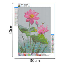 Load image into Gallery viewer, Dragonfly Lotus 30x40cm(canvas) full round drill diamond painting
