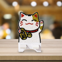 Load image into Gallery viewer, DIY Mobile Phone Holder Rhinestone Resin Bracket Desktop Decor (Lucky Cat)
