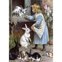 Load image into Gallery viewer, Girl &amp; Rabbit 30x40cm(canvas) full round drill diamond painting
