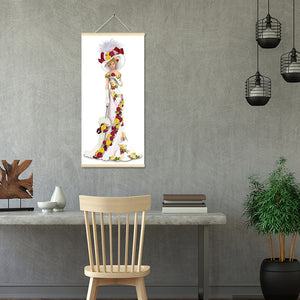 Elegant Dress Lady 20x50cm(canvas) partial special shaped drill hanging diamond painting