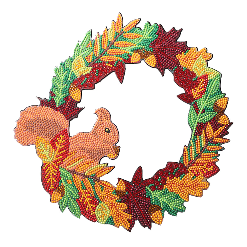 5D DIY Diamond Painting Wreath Squirrel Picture Kit Garland Craft (WXQ042)