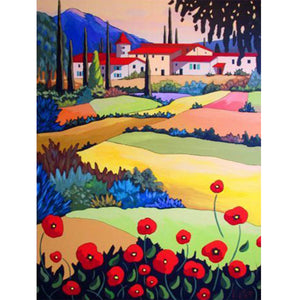 Farm Village 30x40cm(canvas) full round drill diamond painting