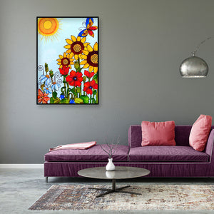 Butterfly Sunflower 30x40cm(canvas) partial special shaped drill diamond painting