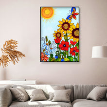 Load image into Gallery viewer, Butterfly Sunflower 30x40cm(canvas) partial special shaped drill diamond painting
